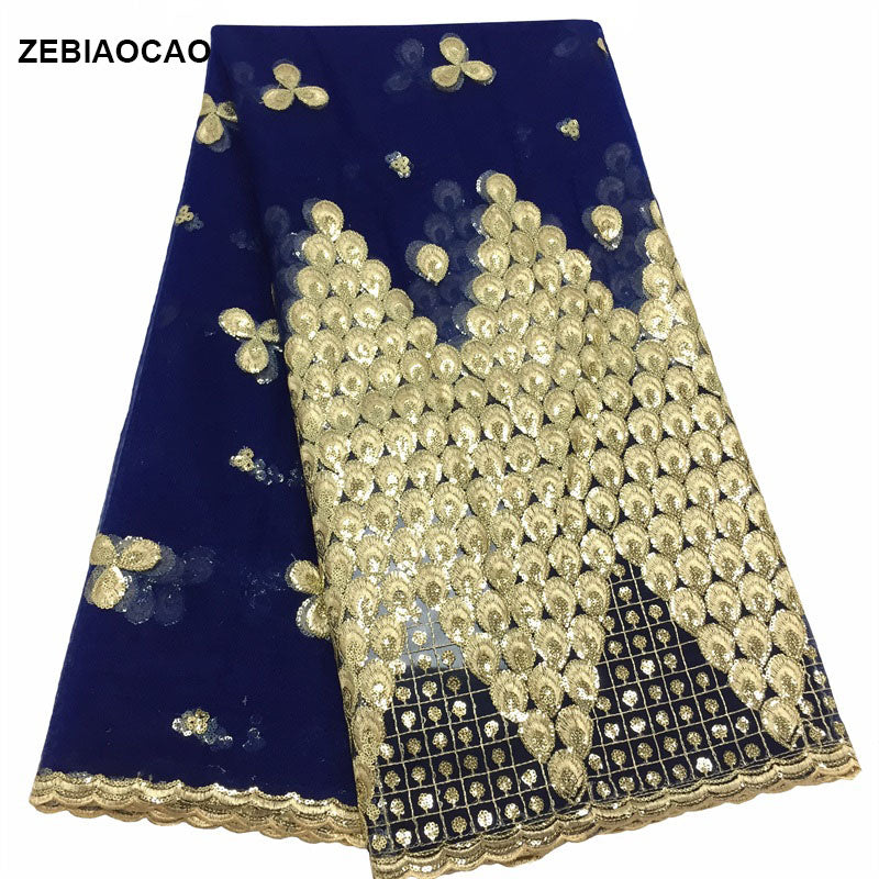 French African Lace Fabric 2025 With Beaded High Quality Embroidery For Women Wedding Dress Nigerian Lace Mesh Fabric 5 Yards