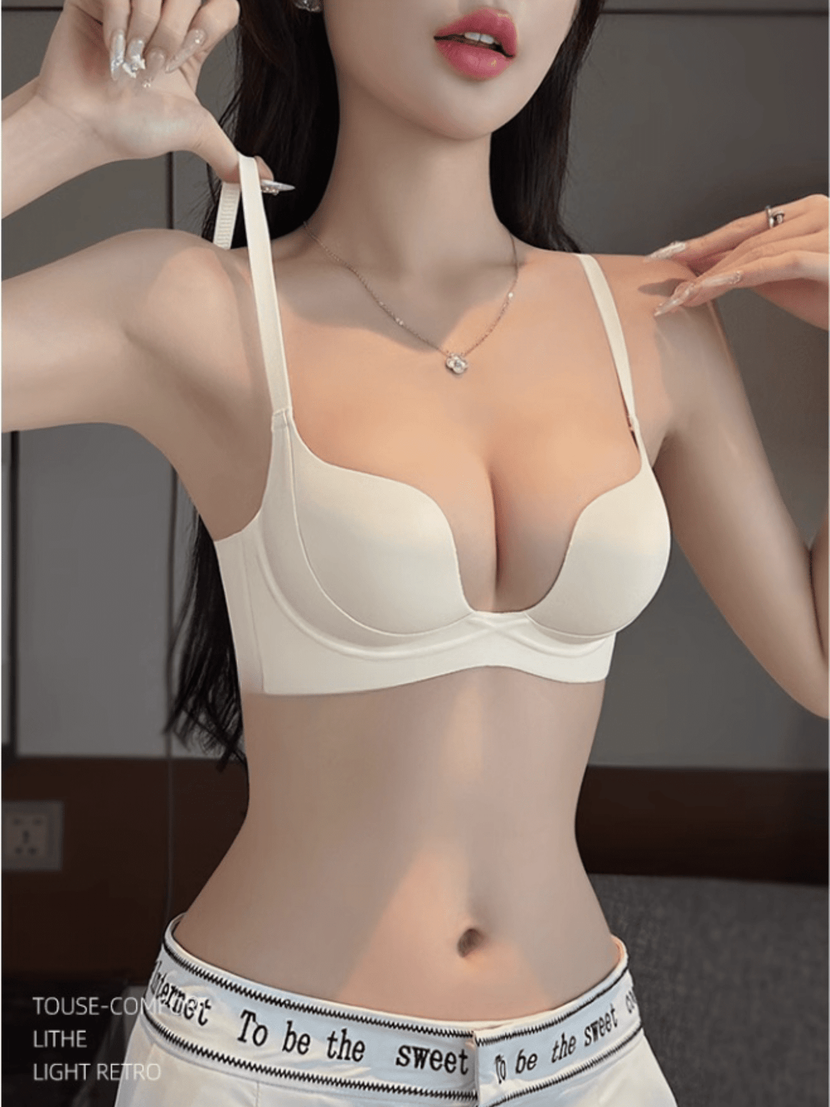 Deep V Soft & Comfortable Padded Brassiere For Small Bust, Lift & Support, Half Cup Underwire Bra
