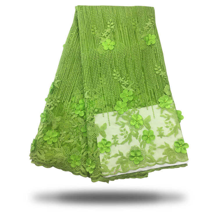 2025 Nigerian Embroidered African Lace Fabric for Wedding - No. 087, 5 Yards