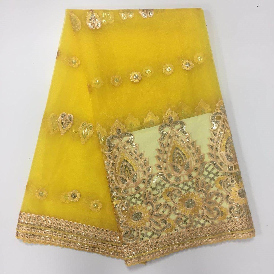 2025 Nigerian Embroidered African Lace Fabric for Wedding - No. 024, 5 Yards