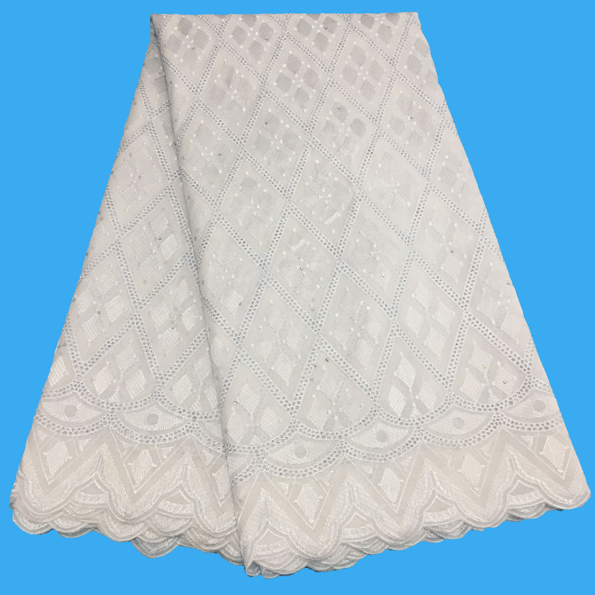2025 Nigerian Embroidered African Lace Fabric for Wedding - No. 054, 5 Yards