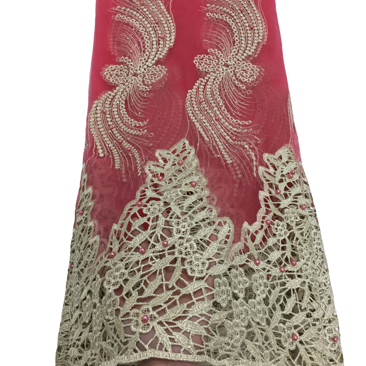 2025 Nigerian Embroidered African Lace Fabric for Wedding - No. 027, 5 Yards