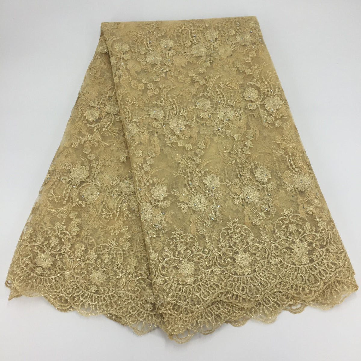 2025 Nigerian Embroidered African Lace Fabric for Wedding - No. 163, 5 Yards