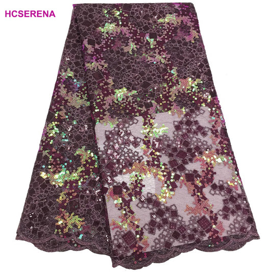 2025 Nigerian Embroidered  Lace Fabric High Quality 5 Yards African Lace Fabric Lace Wedding Dress for Women party Dress .DIY SEWING
