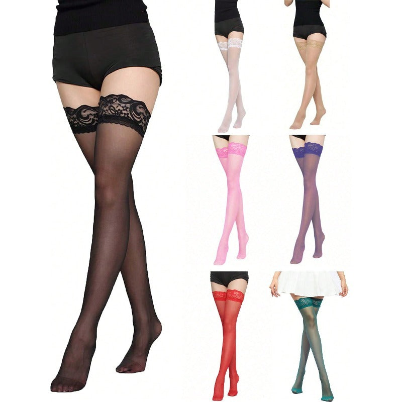 1足 レディース レース ニーハイソックス オーバーニーソックス セクシー デイリー デート パーティー クリスマス ハロウィン バレンタイン ギフト Y2K
