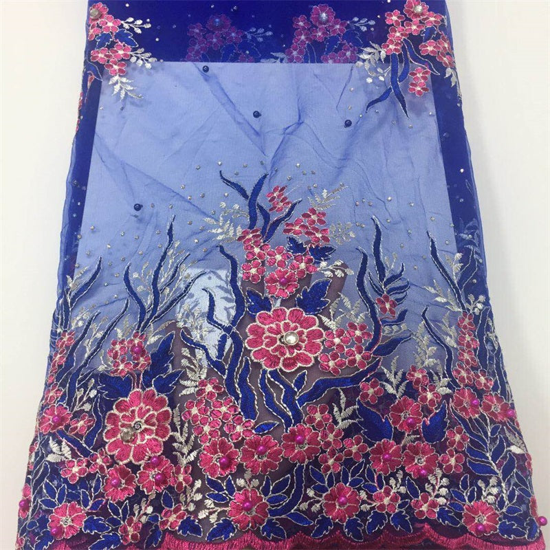 2025 Nigerian Embroidered  Lace Fabric High Quality 5 Yards African Lace Fabric Lace Wedding Dress for Women party Dress .DIY SEWING
