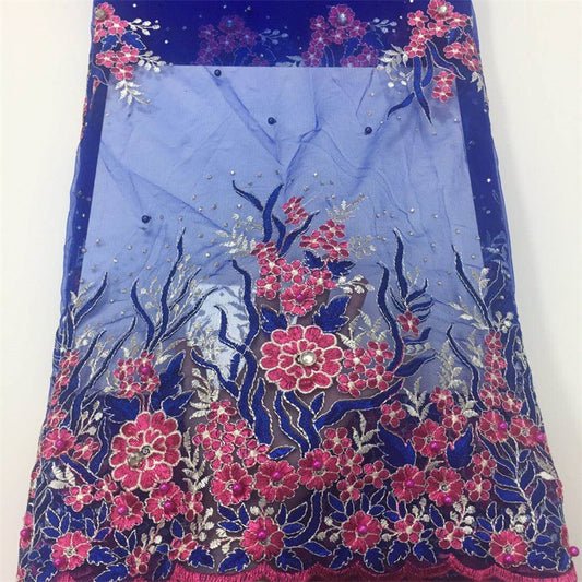 2025 Nigerian Embroidered  Lace Fabric High Quality 5 Yards African Lace Fabric Lace Wedding Dress for Women party Dress .DIY SEWING