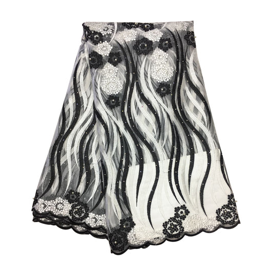 2025 Nigerian Embroidered  Lace Fabric High Quality 5 Yards African Lace Fabric Lace Wedding Dress for Women party Dress .DIY SEWING