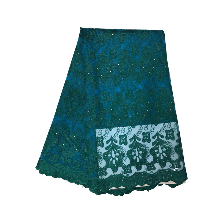 2025 Nigerian Embroidered African Lace Fabric for Wedding - No. 101, 5 Yards