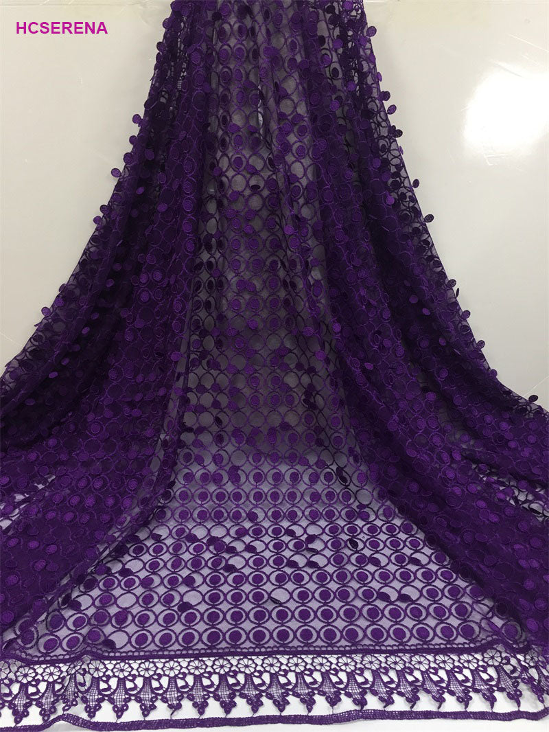 2025 Nigerian Embroidered African Lace Fabric for Wedding - No. 028, 5 Yards