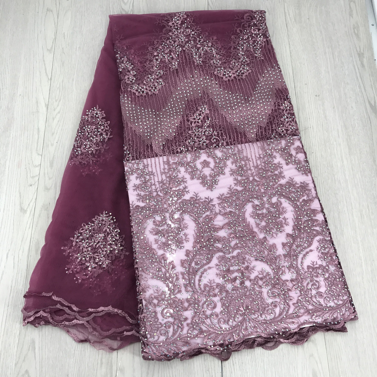 2025 Nigerian Embroidered African Lace Fabric for Wedding - No. 049, 5 Yards