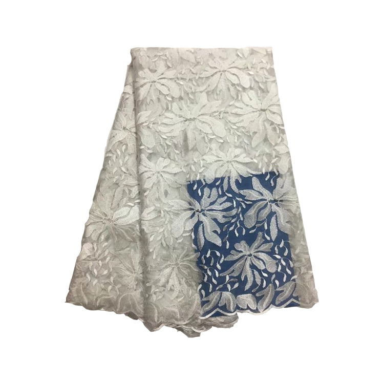 2025 Nigerian Embroidered African Lace Fabric for Wedding - No. 123, 5 Yards