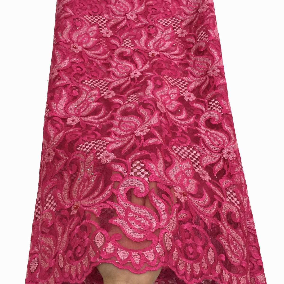 2025 Nigerian Embroidered African Lace Fabric for Wedding - No. 029, 5 Yards