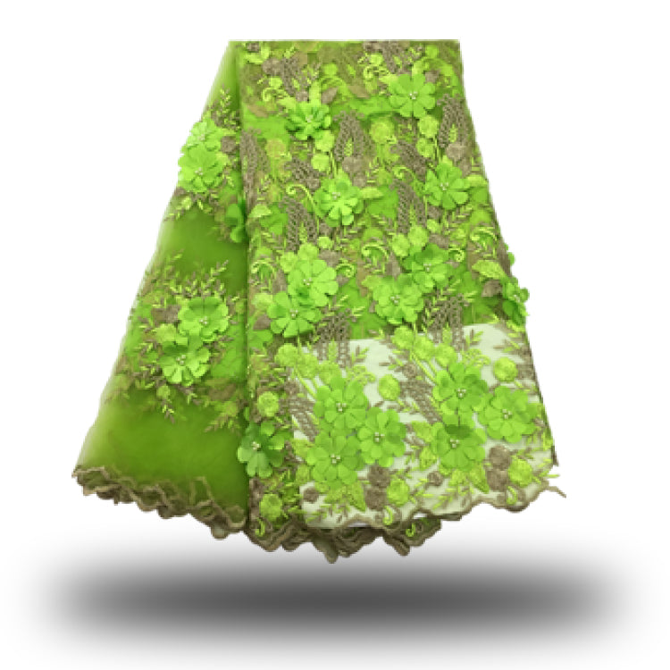 2025 Nigerian Embroidered African Lace Fabric for Wedding - No. 086, 5 Yards