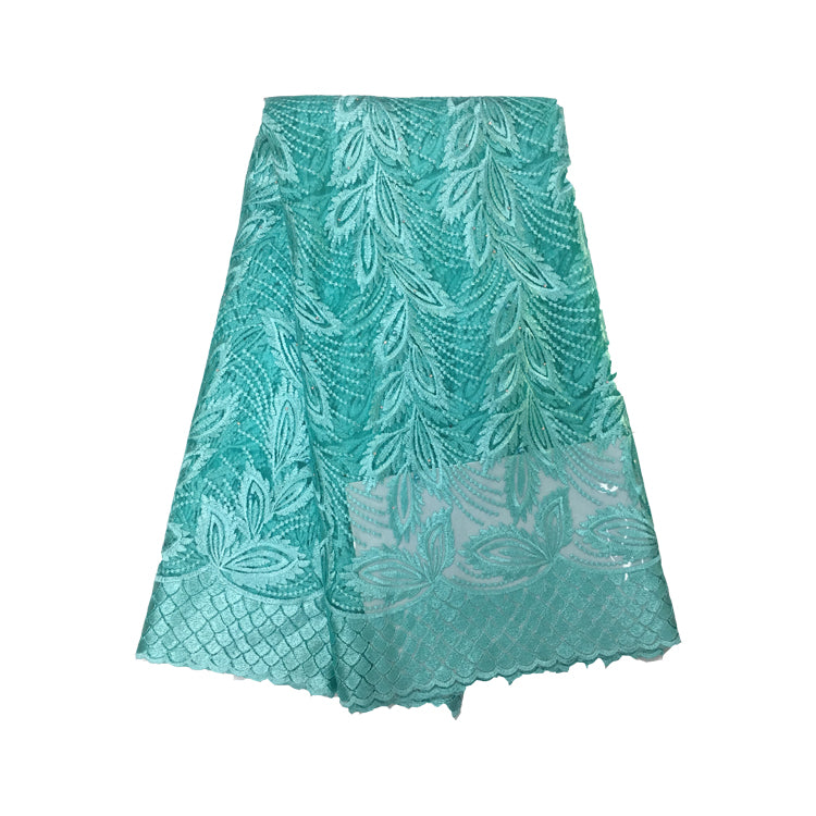 2025 Nigerian Embroidered African Lace Fabric for Wedding - No. 099, 5 Yards