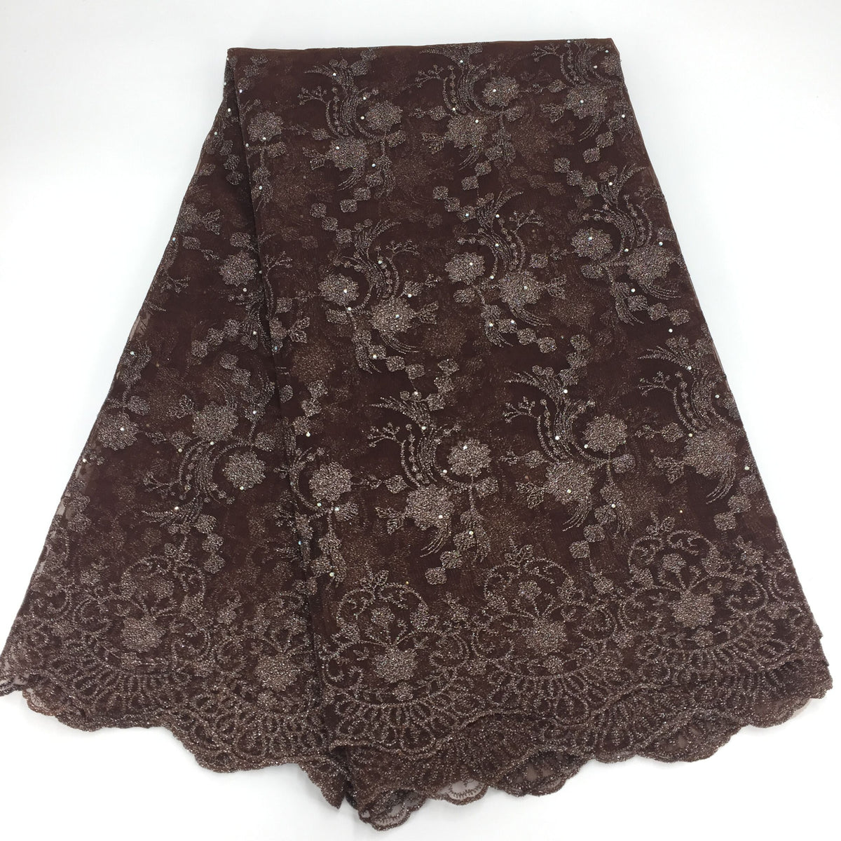 2025 Nigerian Embroidered African Lace Fabric for Wedding - No. 163, 5 Yards