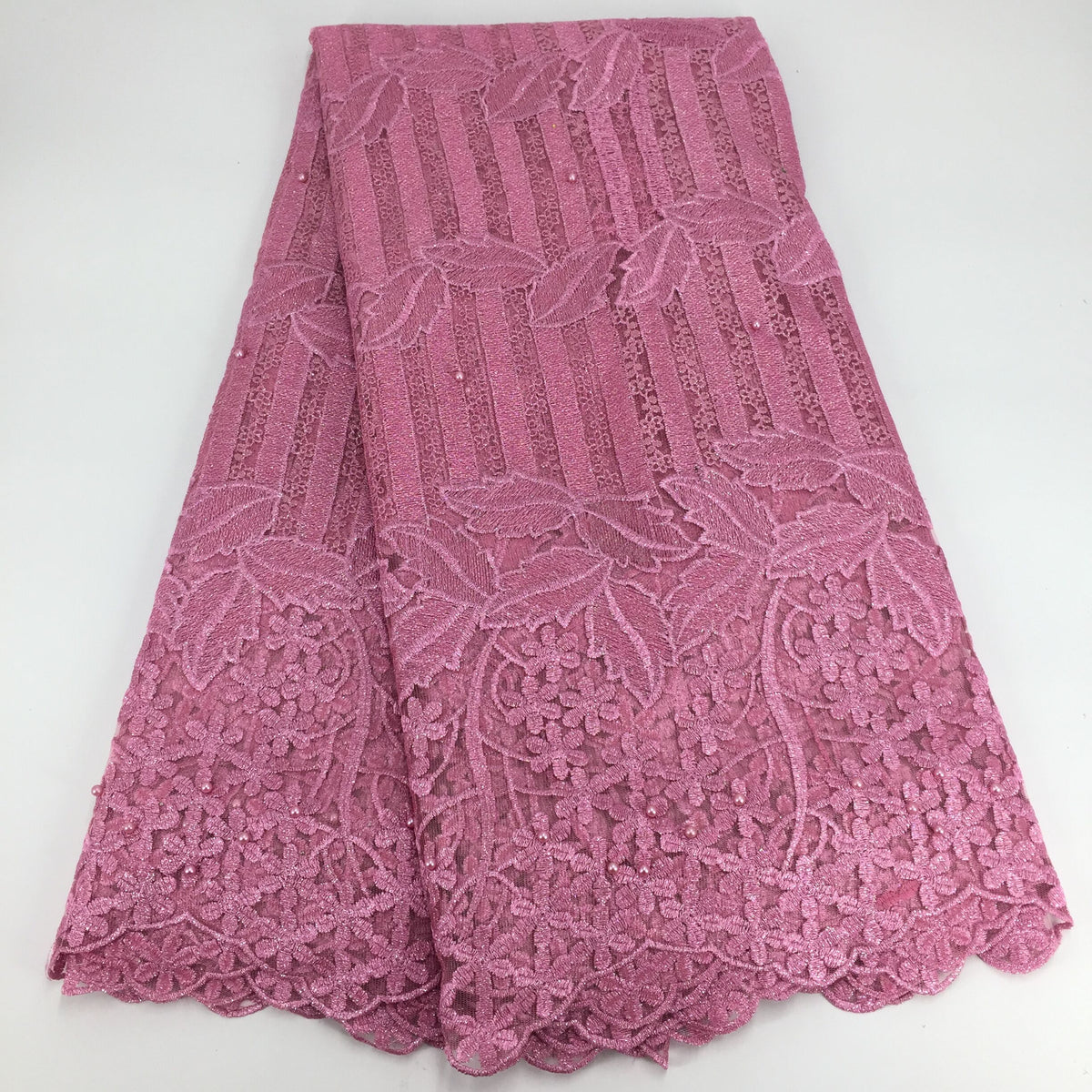 2025 Nigerian Embroidered African Lace Fabric for Wedding - No. 107, 5 Yards