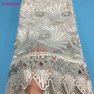 2025 Nigerian Embroidered  Lace Fabric High Quality 5 Yards African Lace Fabric Lace Wedding Dress for Women party Dress .DIY SEWING