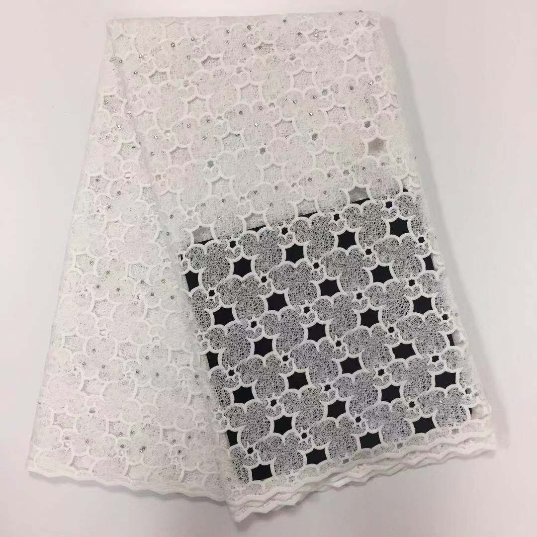 2025 Nigerian Embroidered African Lace Fabric for Wedding - No. 068, 5 Yards