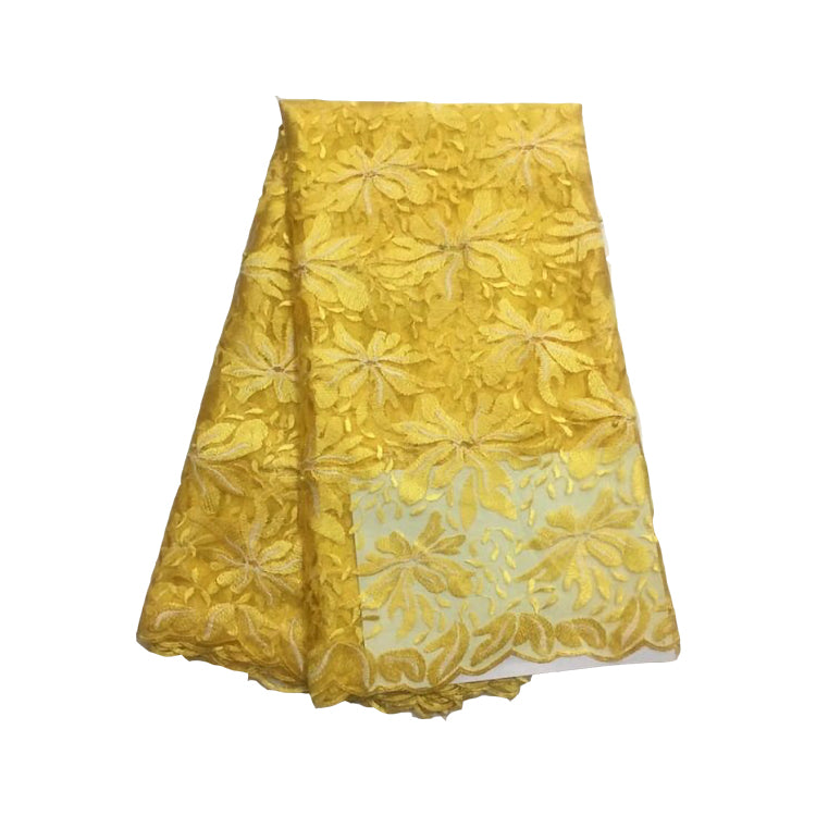 2025 Nigerian Embroidered African Lace Fabric for Wedding - No. 123, 5 Yards