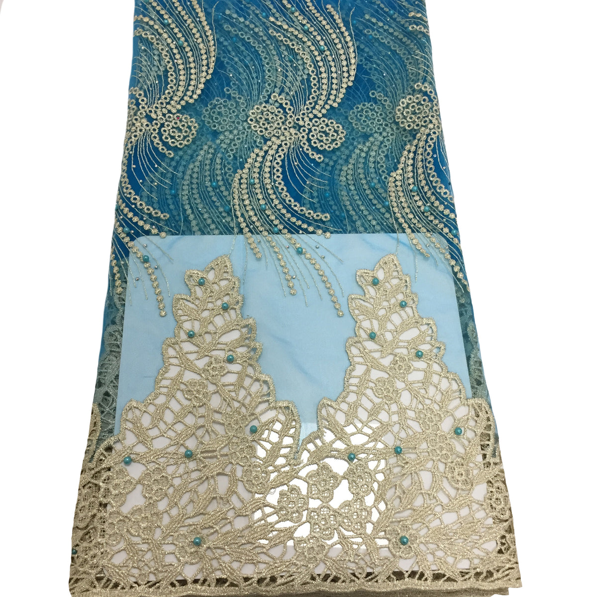 2025 Nigerian Embroidered African Lace Fabric for Wedding - No. 027, 5 Yards