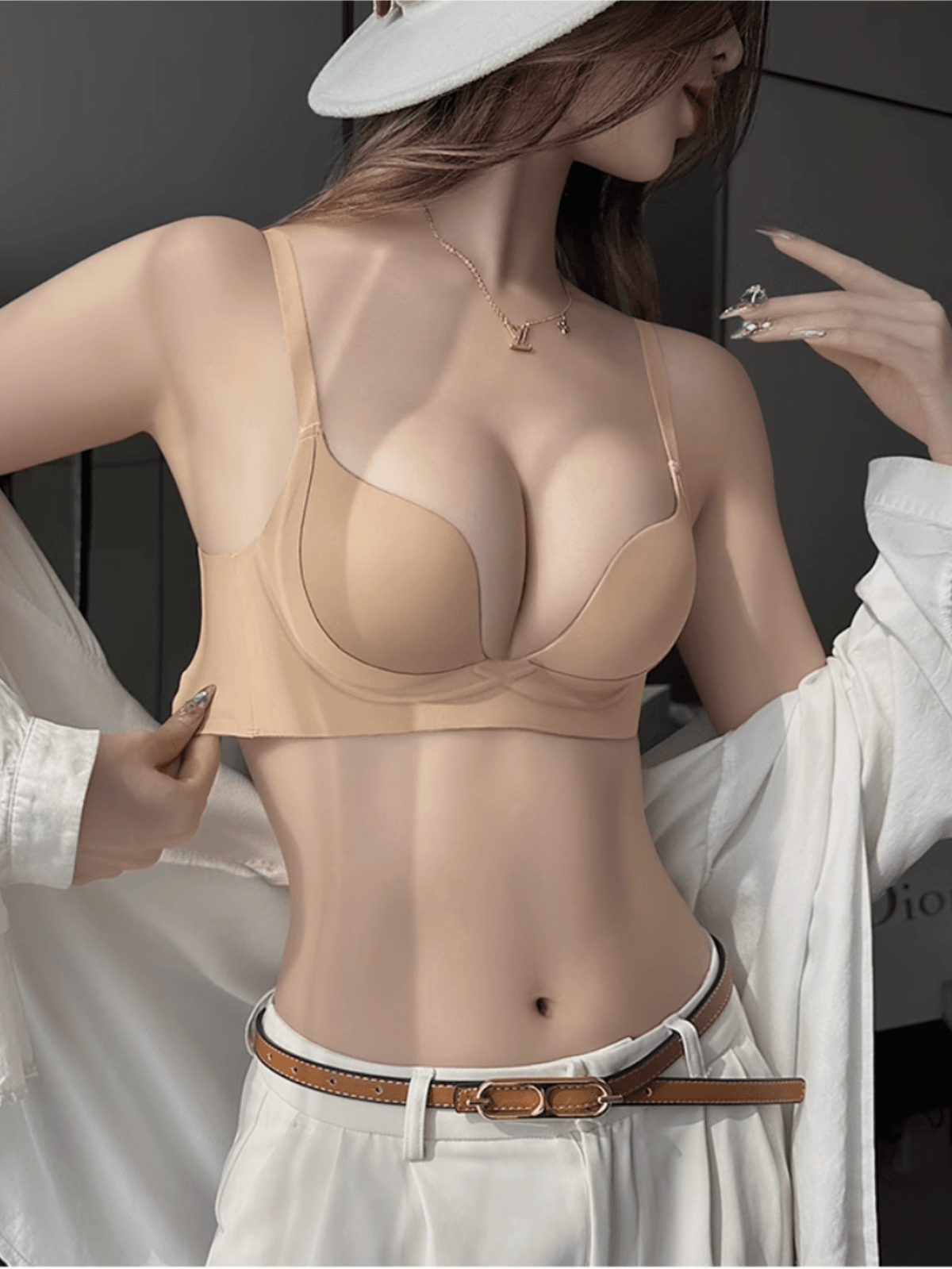 Deep V Soft & Comfortable Padded Brassiere For Small Bust, Lift & Support, Half Cup Underwire Bra