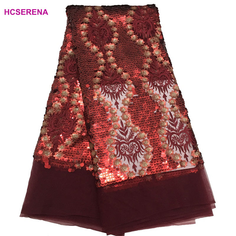 2025 Nigerian Embroidered African Lace Fabric for Wedding - No. 162, 5 Yards