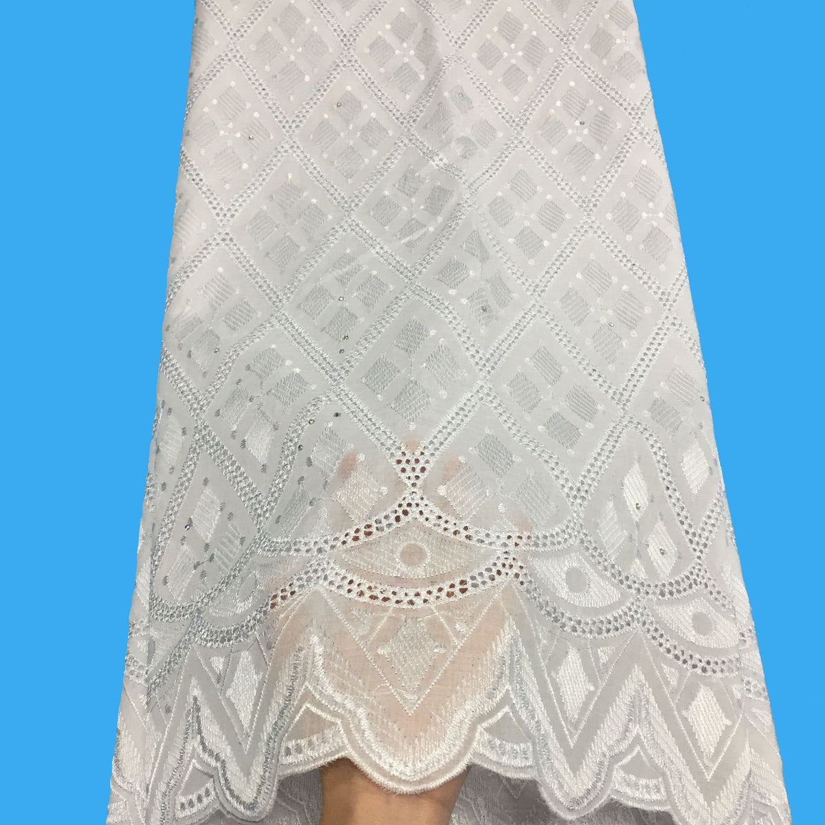 2025 Nigerian Embroidered African Lace Fabric for Wedding - No. 054, 5 Yards