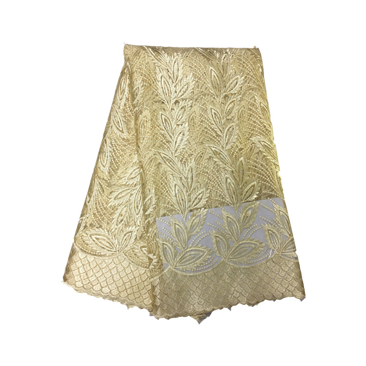 2025 Nigerian Embroidered African Lace Fabric for Wedding - No. 099, 5 Yards