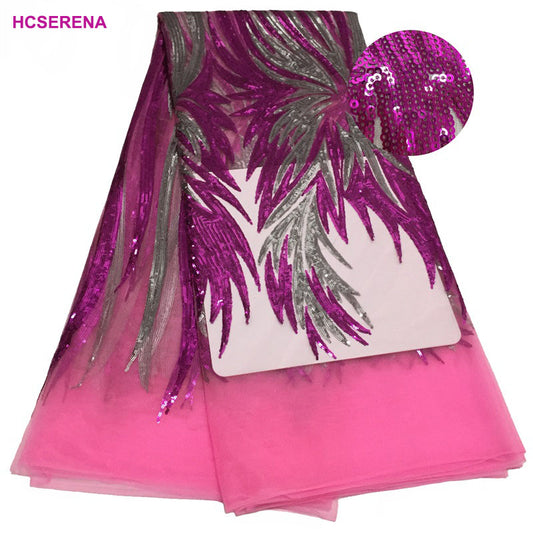 2025 Nigerian Embroidered  Lace Fabric High Quality 5 Yards African Lace Fabric Lace Wedding Dress for Women party Dress .DIY SEWING