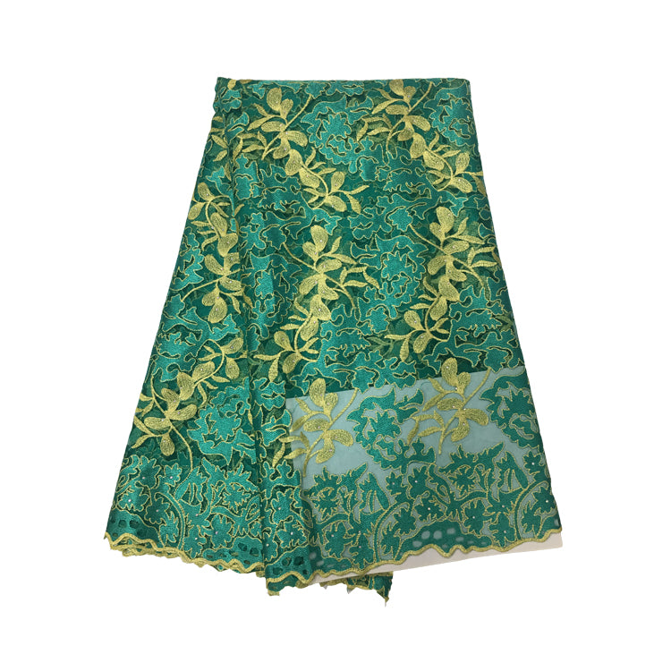 2025 Nigerian Embroidered African Lace Fabric for Wedding - No. 100, 5 Yards