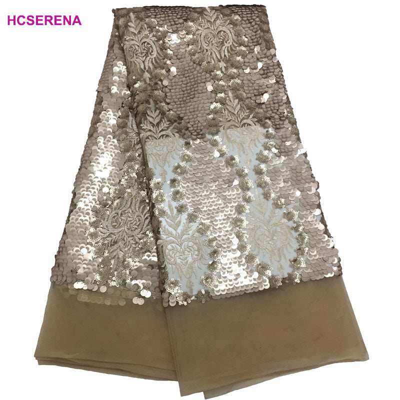 2025 Nigerian Embroidered African Lace Fabric for Wedding - No. 162, 5 Yards