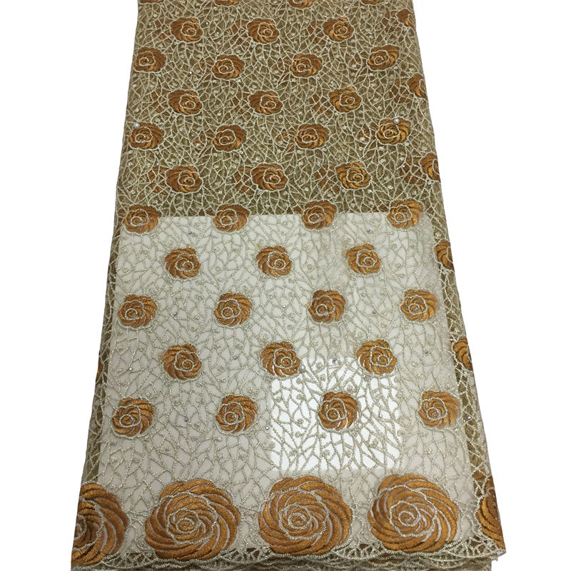 2025 Nigerian Embroidered African Lace Fabric for Wedding - No. 031, 5 Yards