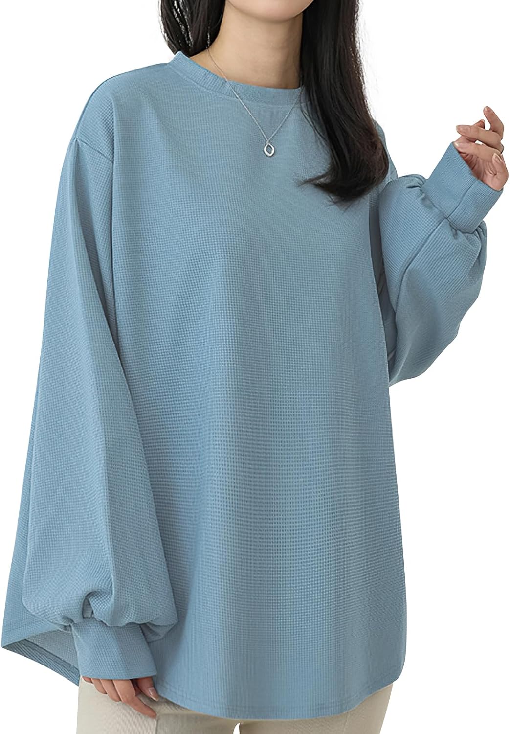 [EAXGO] トレーナー レディース ゆったり 【着痩せ！ゆるっと着れる・こなれ感UP】 長袖トレーナー カットソー 長袖 大きいサイズ 着回し力 快適 おしゃれ 無地 秋