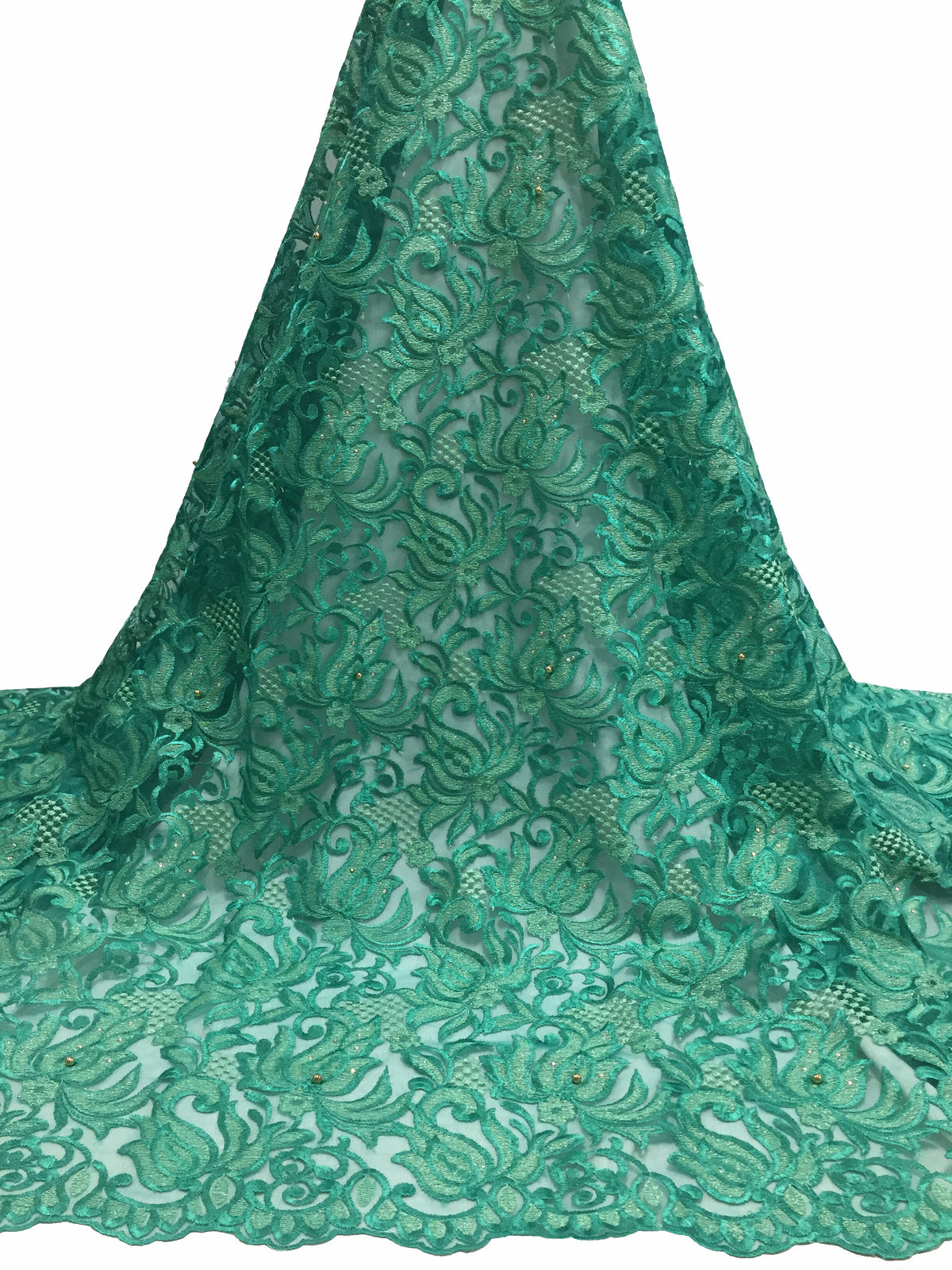 2025 Nigerian Embroidered African Lace Fabric for Wedding - No. 029, 5 Yards