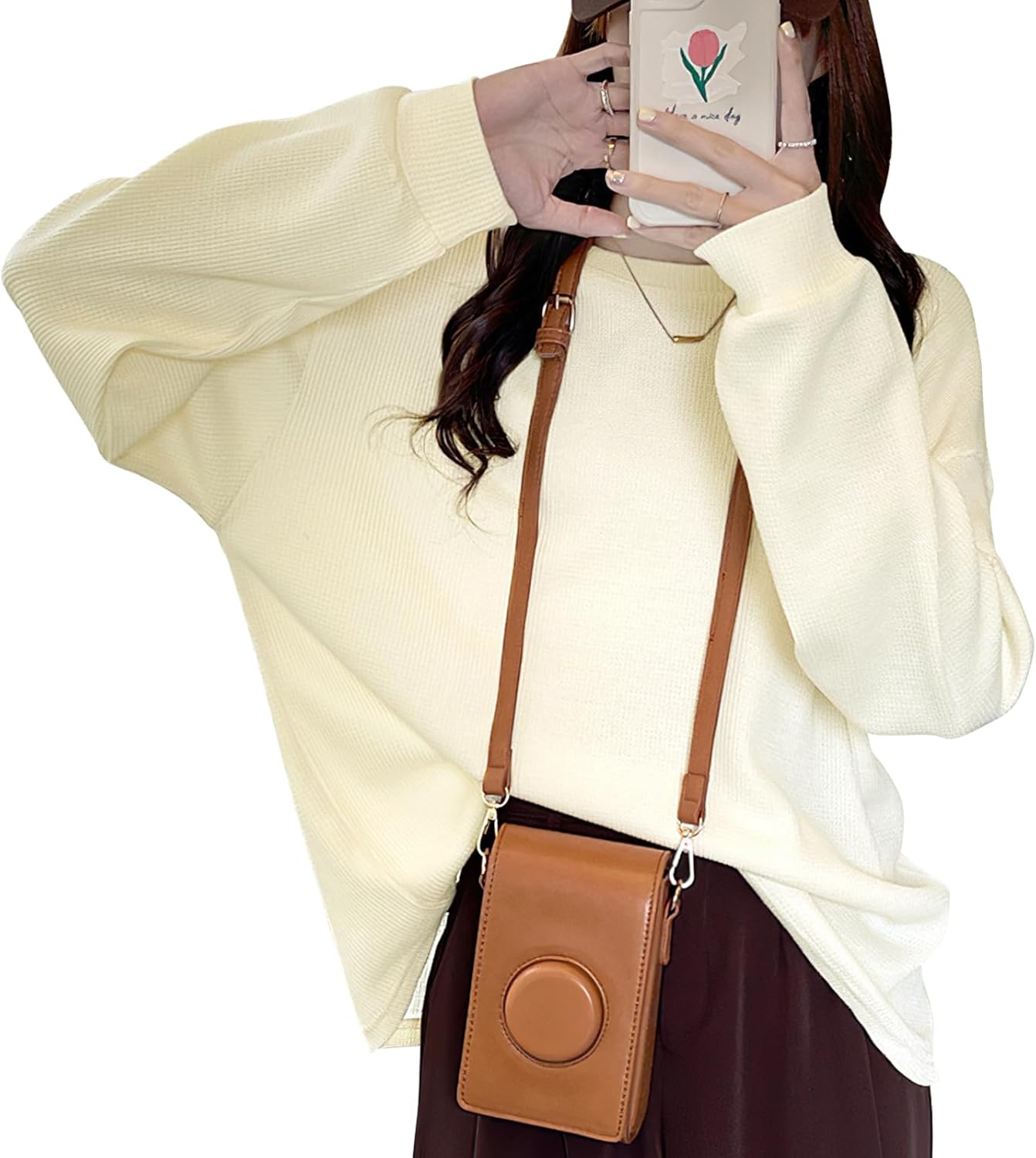 【単品映えロンT】ロンt レディース 【心地よい着心地・こなれ感】長袖tシャツ ロンティー トップス 重ね着風 ゆったり ティーシャツ 着痩せ ロングスリーブ 無地 カジュアル きれいめ 秋