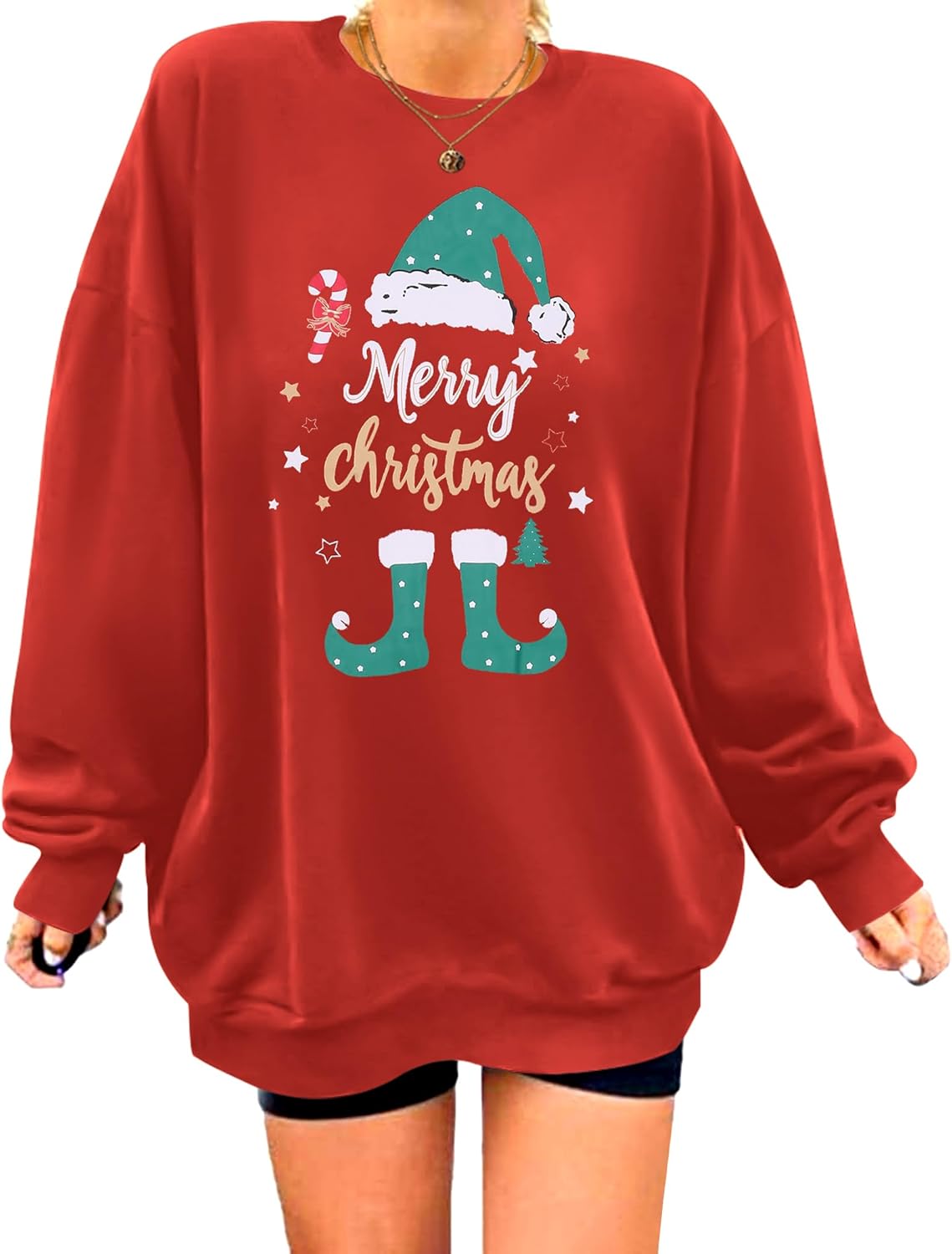 Zeagoo Christmas Sweatshirt for Women Crewneck Christmas Tree Long Sleeve Shirt Xmas Holiday Party Pullover Sweater Tops
