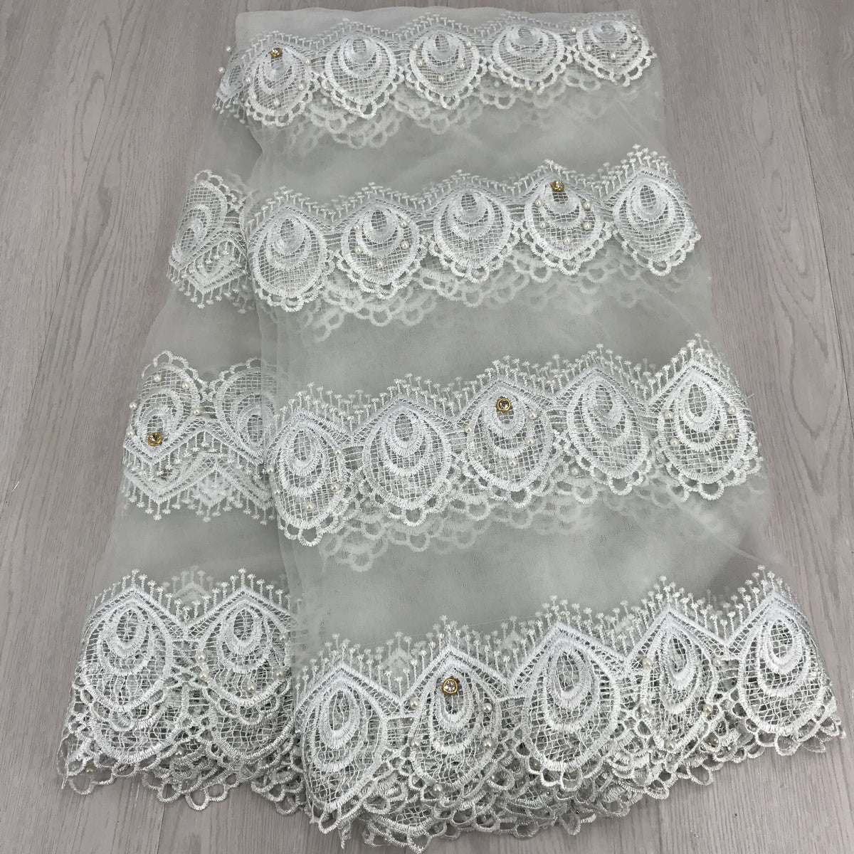 2025 Nigerian Embroidered African Lace Fabric for Wedding - No. 083, 5 Yards