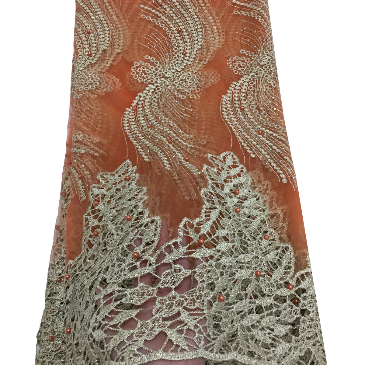 2025 Nigerian Embroidered African Lace Fabric for Wedding - No. 027, 5 Yards