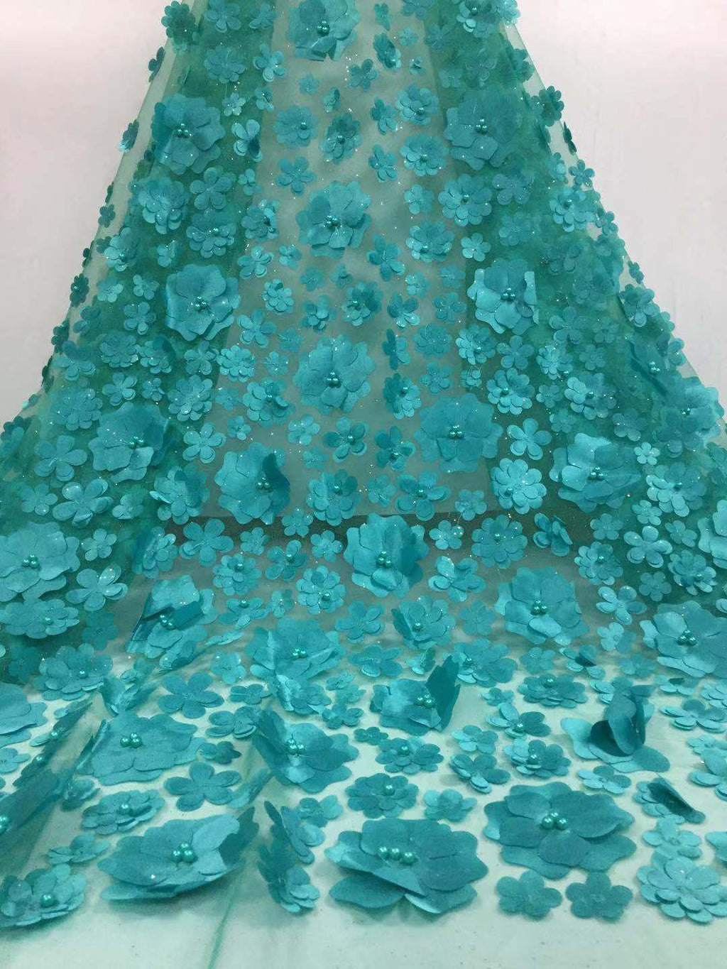 2025 Nigerian Embroidered African Lace Fabric for Wedding - No. 062, 5 Yards
