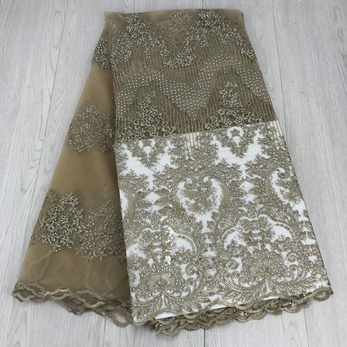 2025 Nigerian Embroidered African Lace Fabric for Wedding - No. 049, 5 Yards