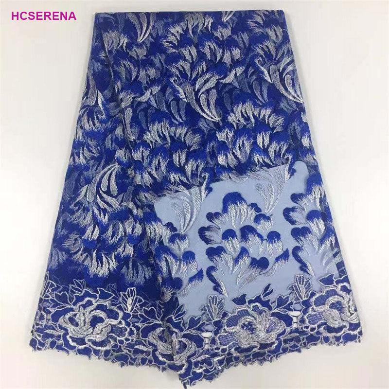 2025 Nigerian Embroidered African Lace Fabric for Wedding - No. 076, 5 Yards