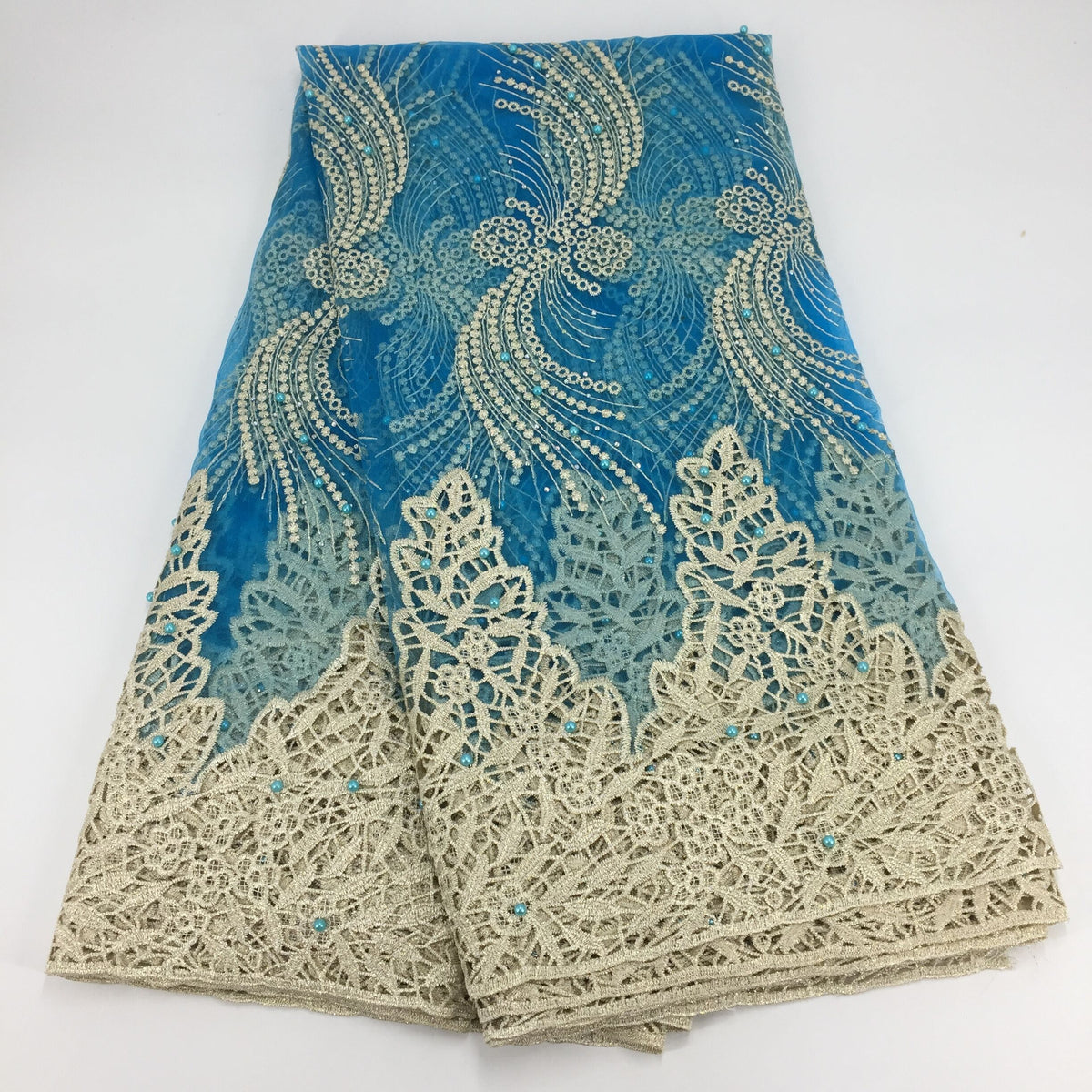2025 Nigerian Embroidered African Lace Fabric for Wedding - No. 109, 5 Yards