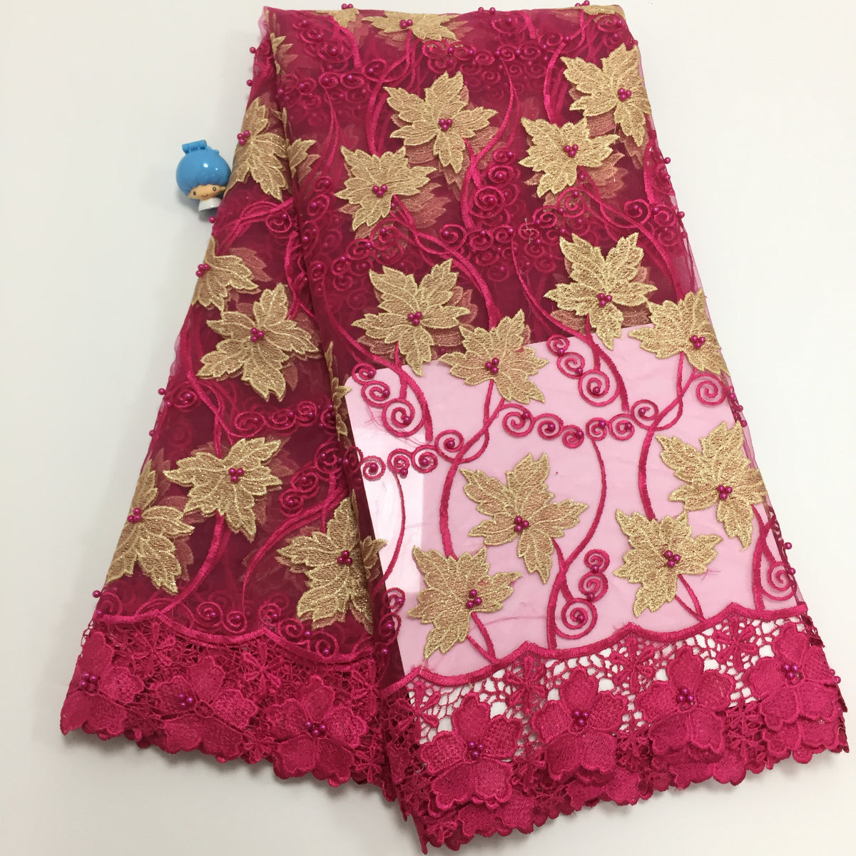 2025 Nigerian Embroidered African Lace Fabric for Wedding - No. 161, 5 Yards