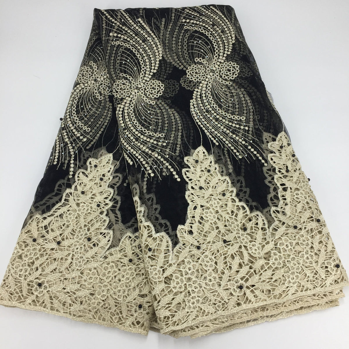 2025 Nigerian Embroidered African Lace Fabric for Wedding - No. 109, 5 Yards