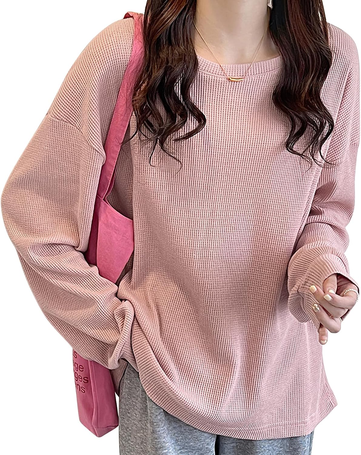 【単品映えロンT】ロンt レディース 【心地よい着心地・こなれ感】長袖tシャツ ロンティー トップス 重ね着風 ゆったり ティーシャツ 着痩せ ロングスリーブ 無地 カジュアル きれいめ 秋