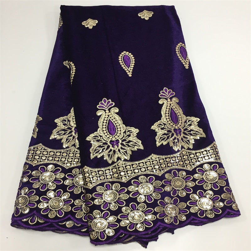 2025 Nigerian Embroidered African Lace Fabric for Wedding - No. 002, 5 Yards