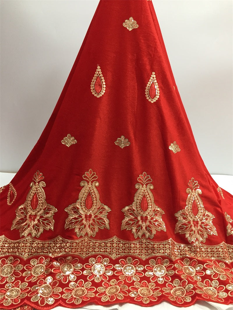 2025 Nigerian Embroidered African Lace Fabric for Wedding - No. 002, 5 Yards