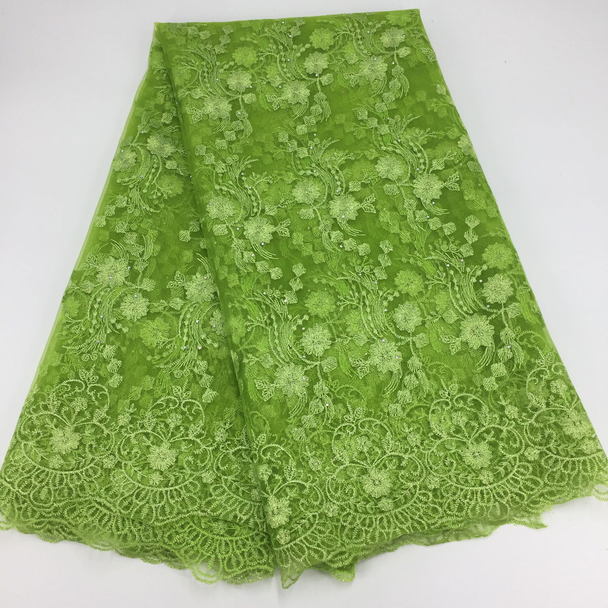 2025 Nigerian Embroidered African Lace Fabric for Wedding - No. 143, 5 Yards