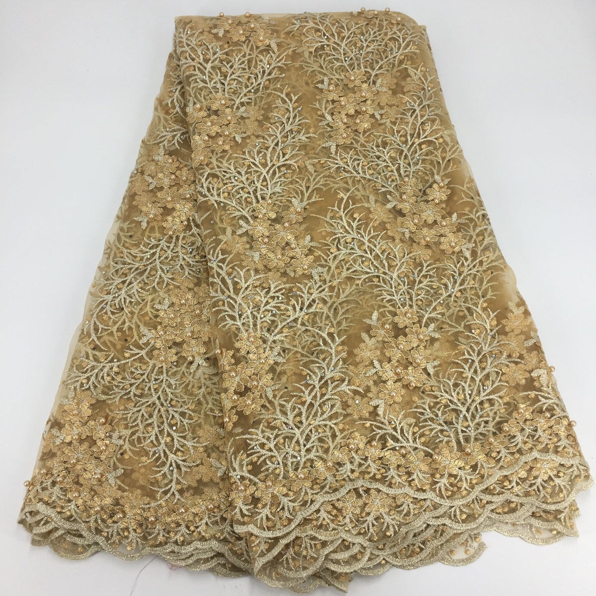 2025 Nigerian Embroidered African Lace Fabric for Wedding - No. 108, 5 Yards
